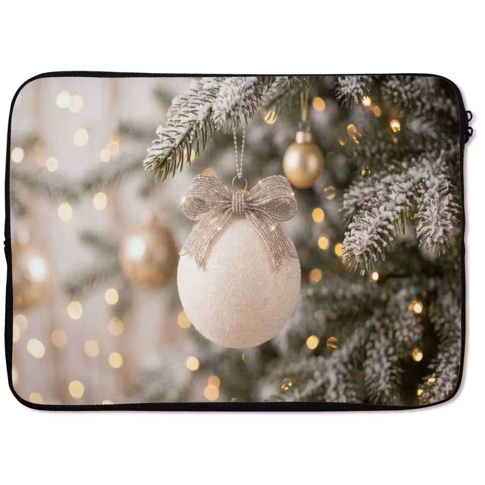 Laptophoes - Kerstbal - Wit - Kerst — 1