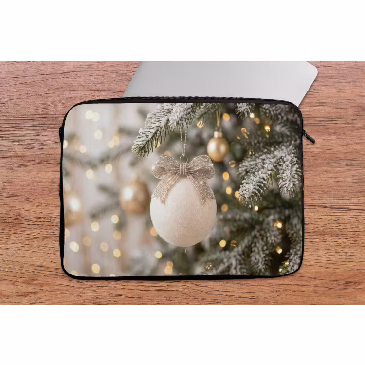 Laptophoes - Kerstbal - Wit - Kerst — 2