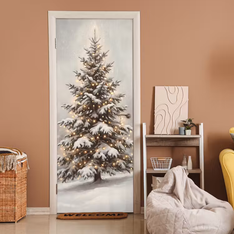Deursticker - Boom - Kerst - Lichtjes — 2