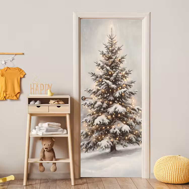 Deursticker - Boom - Kerst - Lichtjes — 6