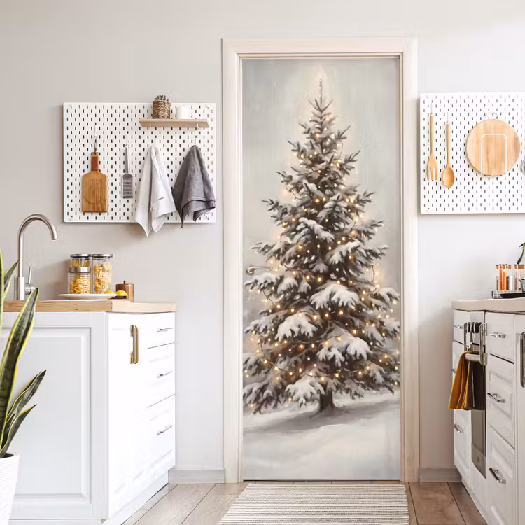 Deursticker - Boom - Kerst - Lichtjes — 7