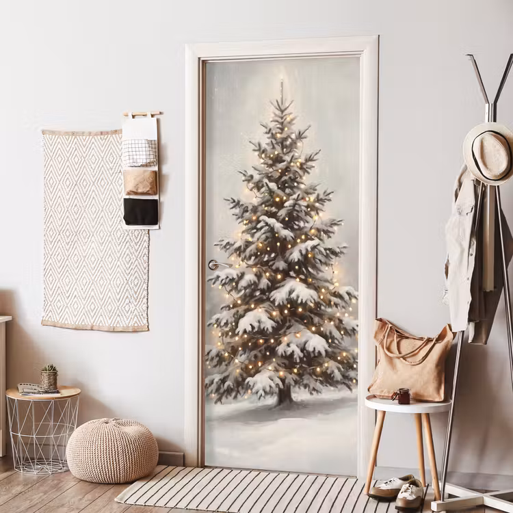 Deursticker - Boom - Kerst - Lichtjes — 8