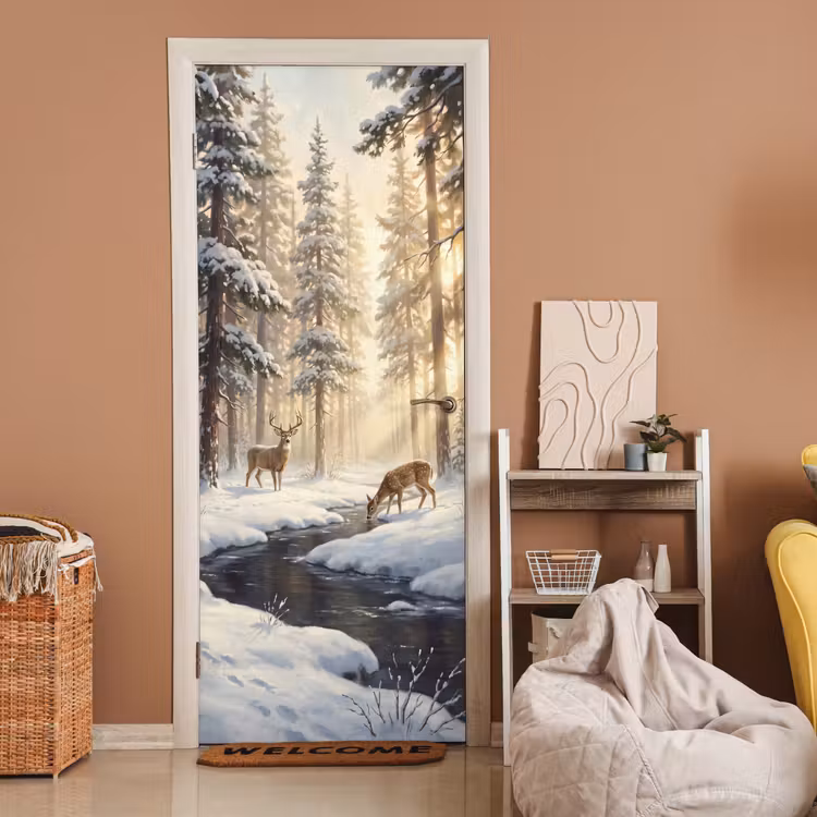 Deursticker - Dieren - Sneeuw - Natuur — 2