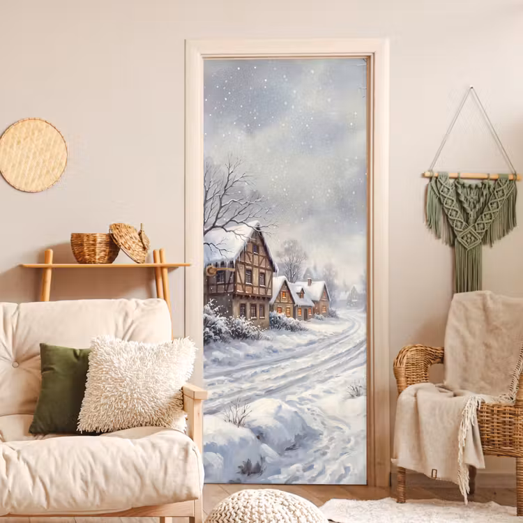 Deursticker - Dorp - Sneeuw - Winter — 4