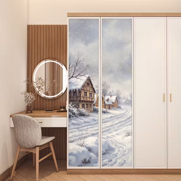 Deursticker - Dorp - Sneeuw - Winter — 5