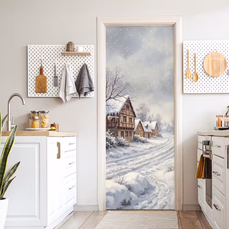 Deursticker - Dorp - Sneeuw - Winter — 7