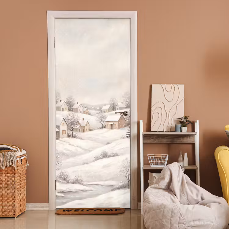 Deursticker - Dorp - Winter - Sneeuw — 2