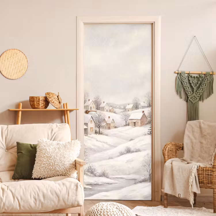 Deursticker - Dorp - Winter - Sneeuw — 4