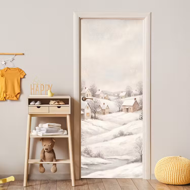 Deursticker - Dorp - Winter - Sneeuw — 6