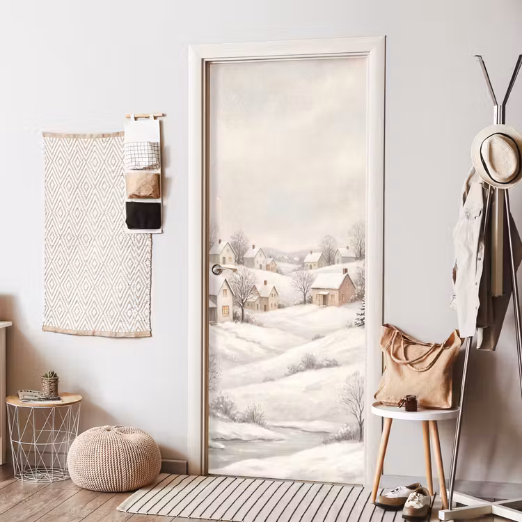 Deursticker - Dorp - Winter - Sneeuw — 8