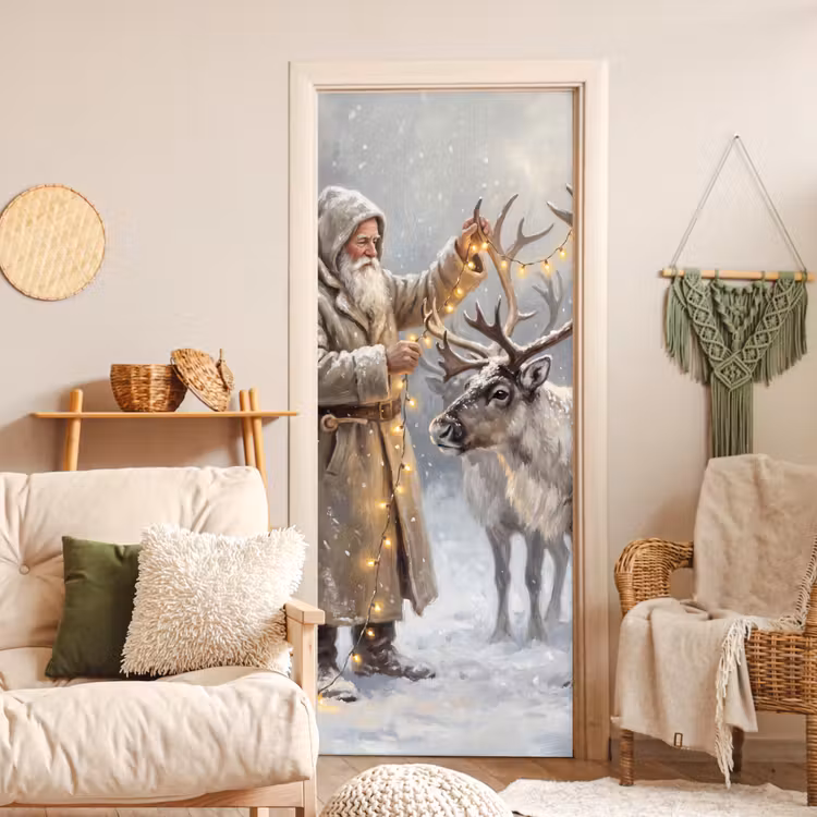 Deursticker - Kerstman - Hert - Winter — 4