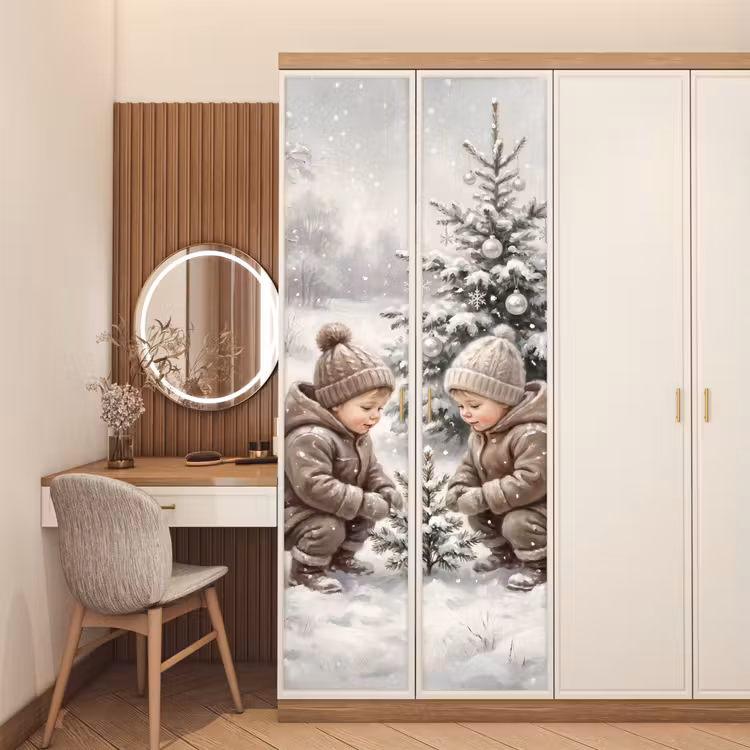 Deursticker - Kind - Sneeuw - Winter — 5