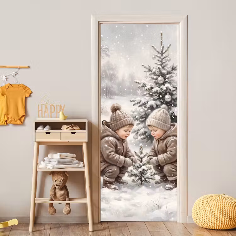 Deursticker - Kind - Sneeuw - Winter — 6