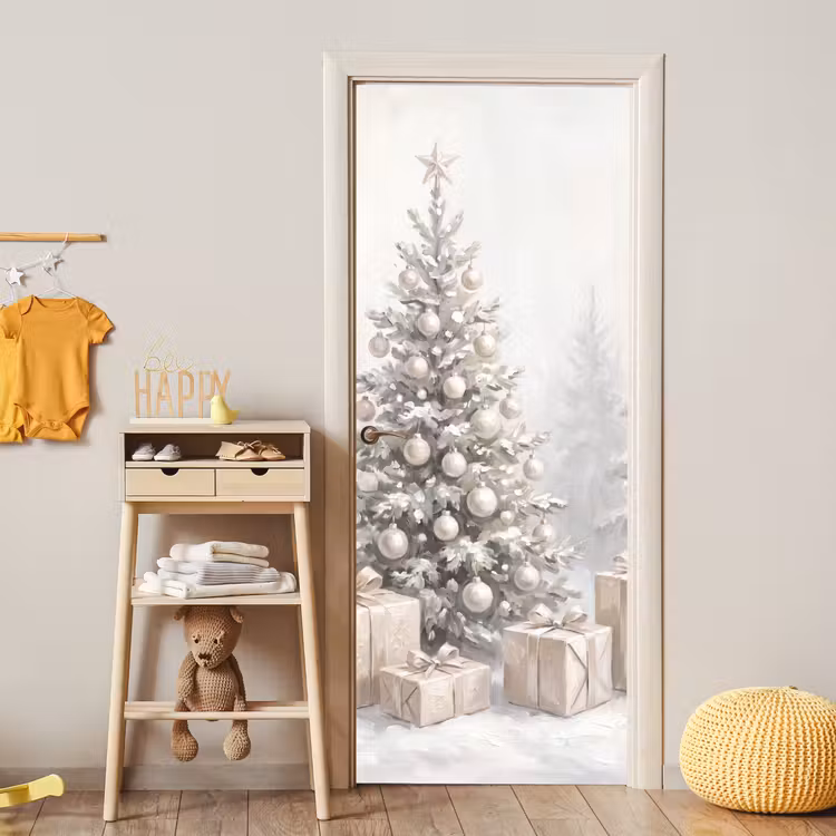 Deursticker - Winterbos - Kerstboom - Kunst — 6