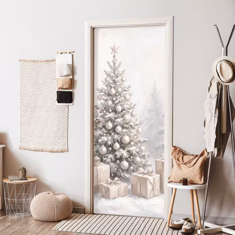 Deursticker - Winterbos - Kerstboom - Kunst — 8