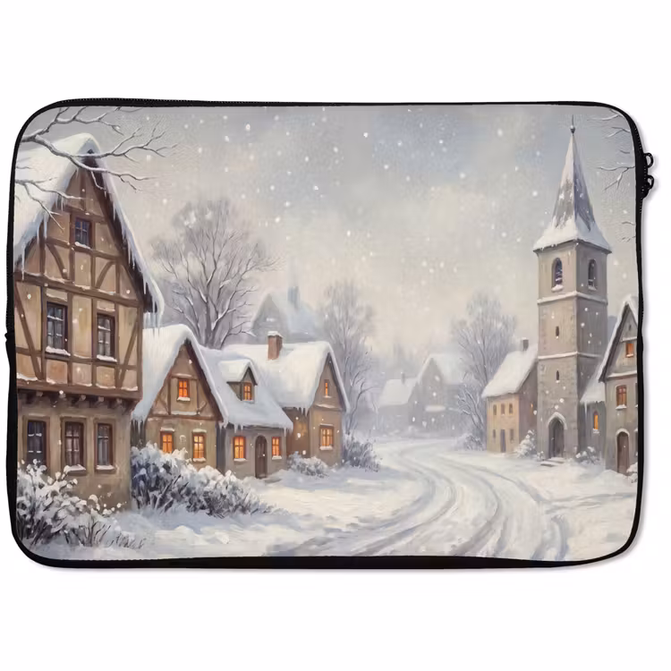 Laptophoes - Dorp - Sneeuw - Winter — 1
