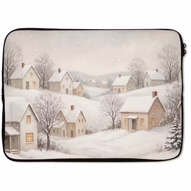 Laptophoes - Dorp - Winter - Sneeuw — 1