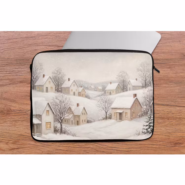 Laptophoes - Dorp - Winter - Sneeuw — 2