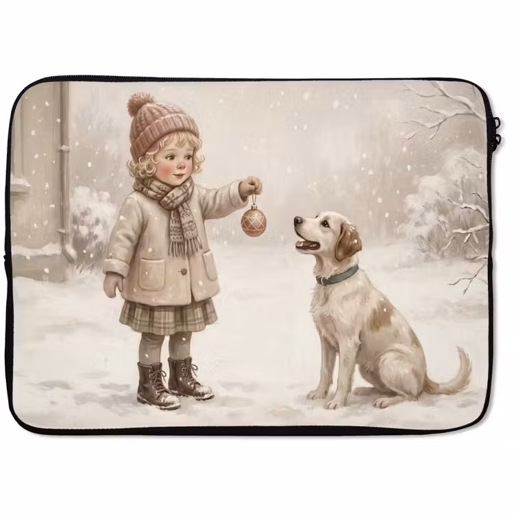Laptophoes - Kind - Hond - Sneeuw — 1