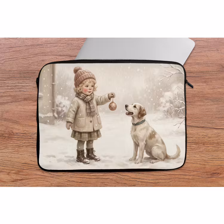 Laptophoes - Kind - Hond - Sneeuw — 2