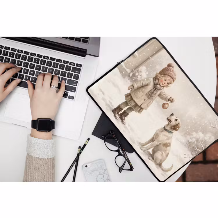 Laptophoes - Kind - Hond - Sneeuw — 3