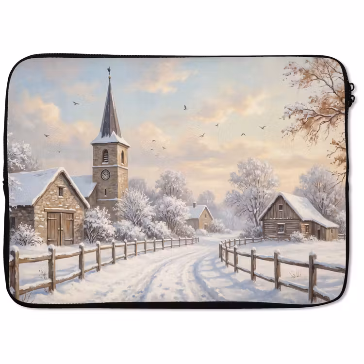 Laptophoes - Kerk - Winter - Landschap — 1