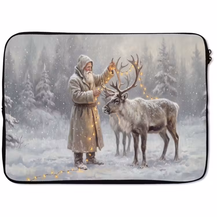 Laptophoes - Kerstman - Hert - Winter — 1