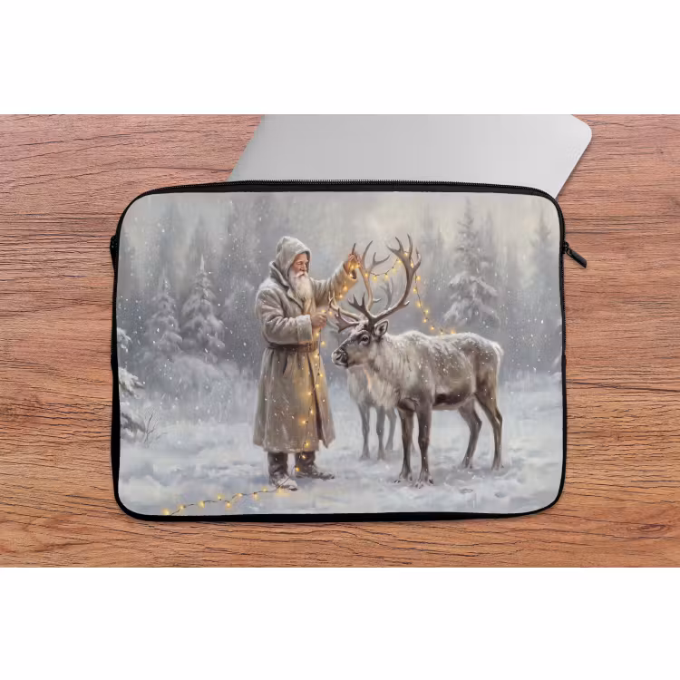 Laptophoes - Kerstman - Hert - Winter — 2