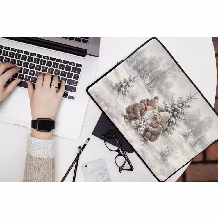 Laptophoes - Kind - Sneeuw - Winter — 3