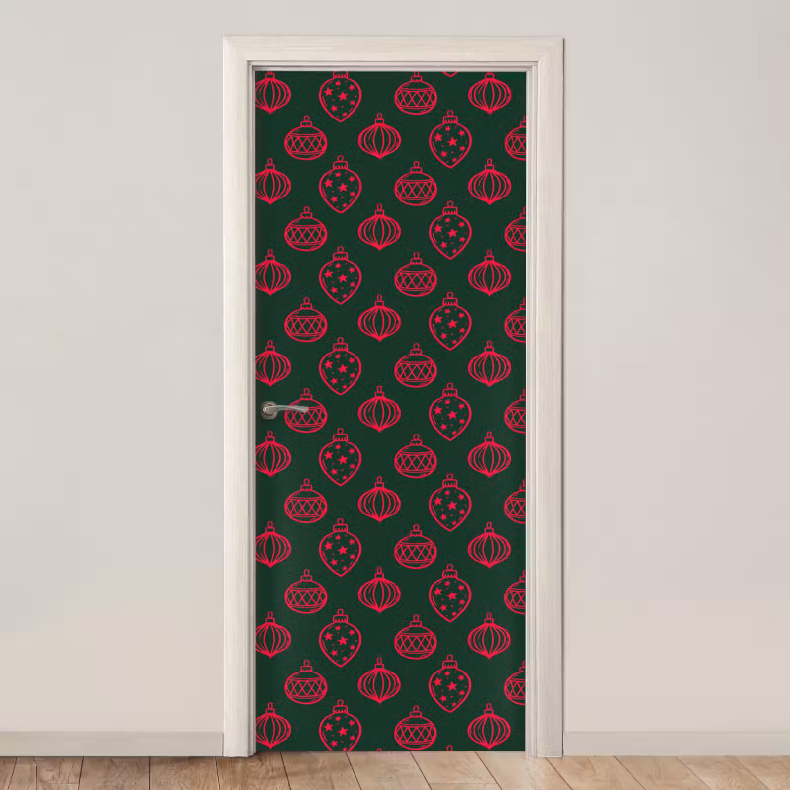 Deursticker - Kerstbal - Rood - Groen — 1