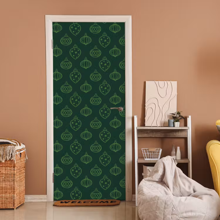 Deursticker - Kerstbal - Groen - Kerst — 2