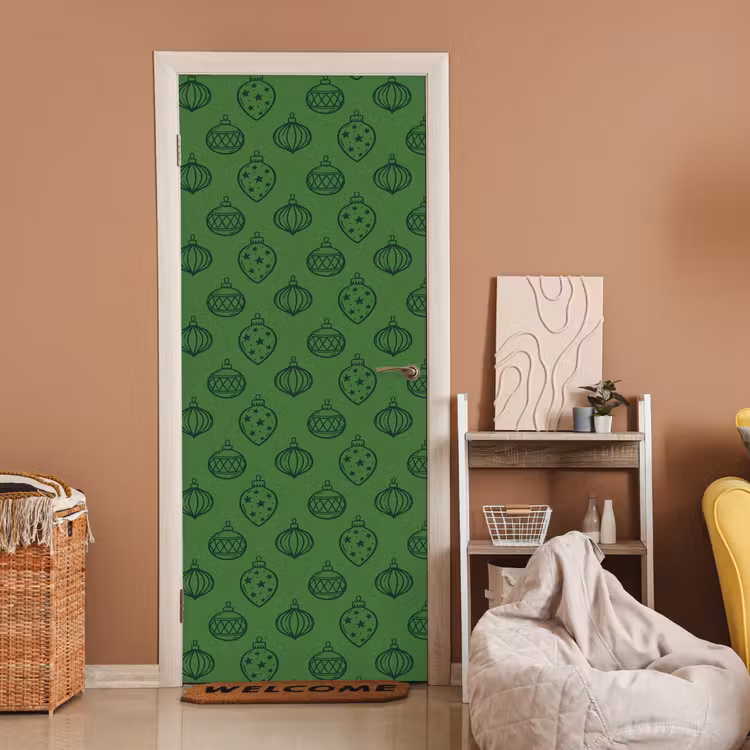Deursticker - Kerstbal - Kerst - Groen — 2