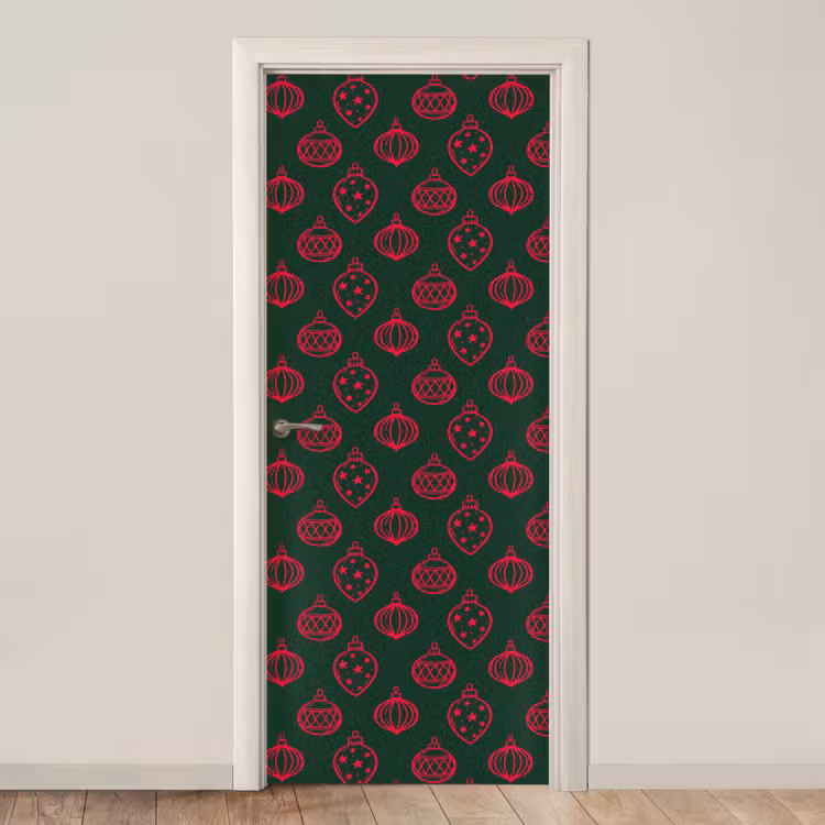 Deursticker - Kerstbal - Rood - Groen — 1