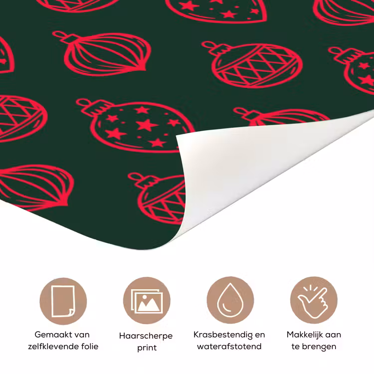 Deursticker - Kerstbal - Rood - Groen — 3