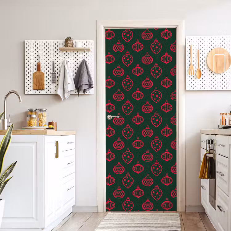Deursticker - Kerstbal - Rood - Groen — 7