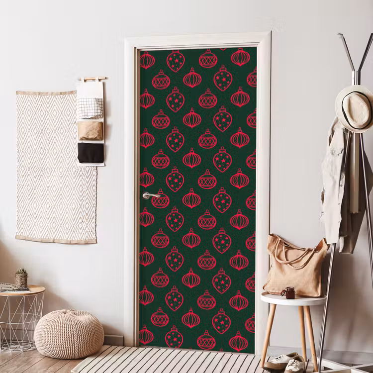 Deursticker - Kerstbal - Rood - Groen — 8