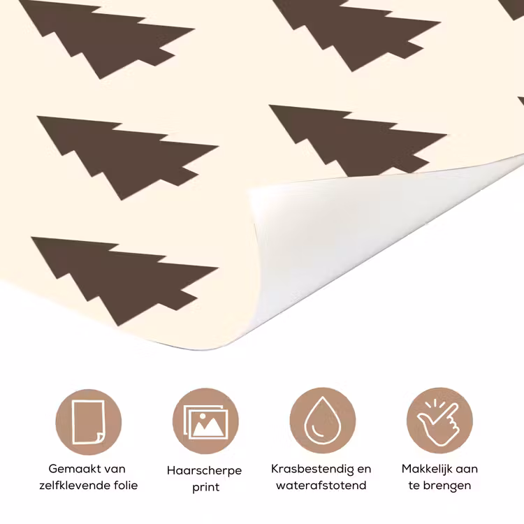 Deursticker - Kerstboom - Crème - Grijs — 3