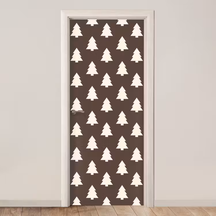 Deursticker - Kerstboom - Grijs - Crème — 1
