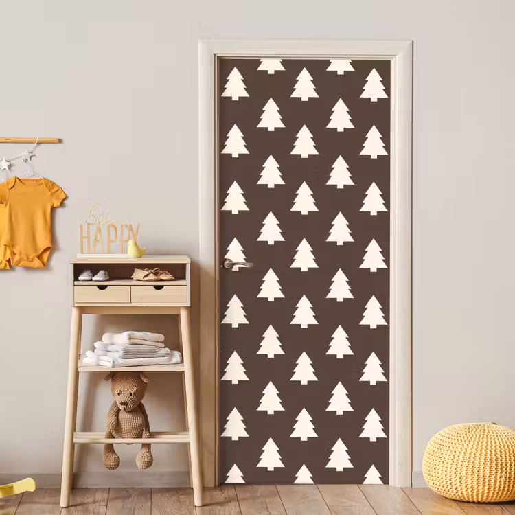 Deursticker - Kerstboom - Grijs - Crème — 6