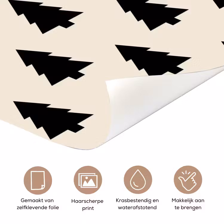 Deursticker - Kerstboom - Wit - Zwart — 3