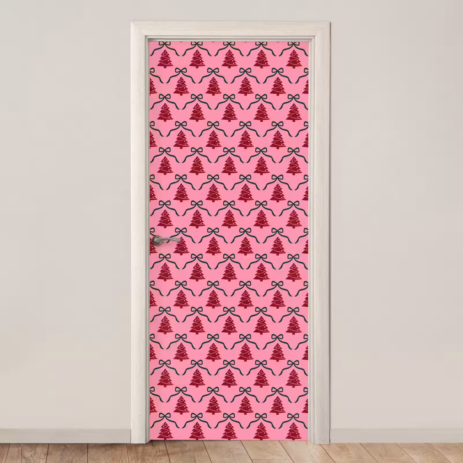 Deursticker - Kerst - Rood - Groen - Strik — 1