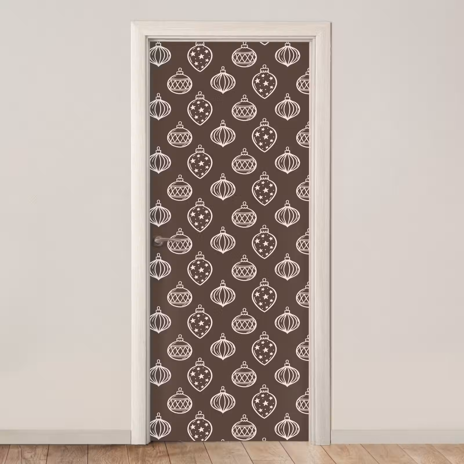 Deursticker - Kerstbal - Grijs - Crème — 1