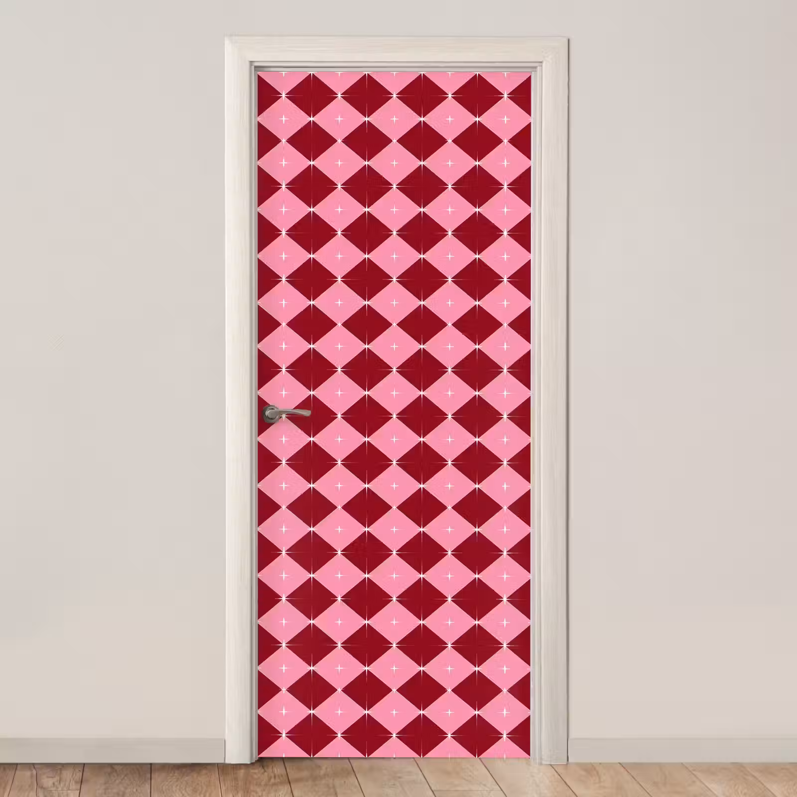 Deursticker - Ster - Rood - Roze - Kerst — 1