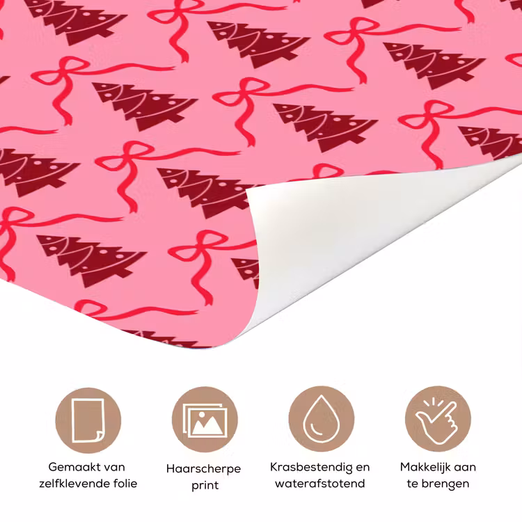 Deursticker - Kerst - Rood - Roze - Strik — 3
