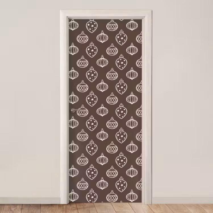 Deursticker - Kerstbal - Grijs - Crème — 1