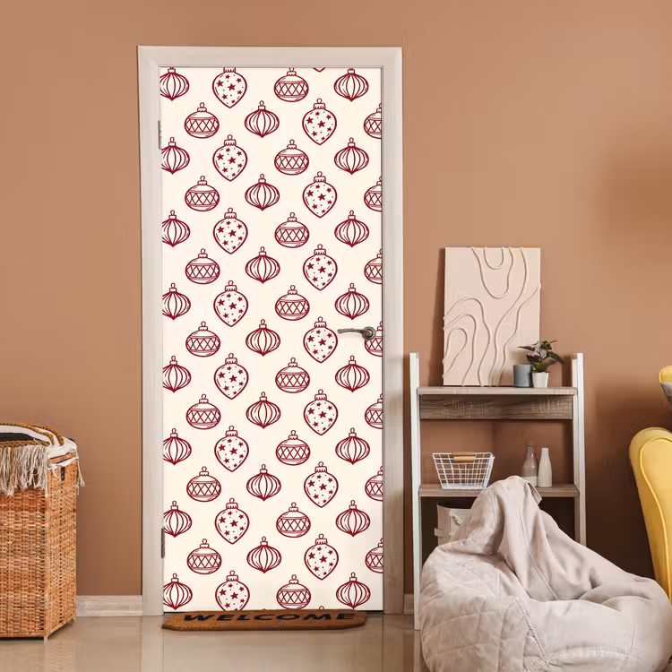 Deursticker - Kerstbal - Rood - Kerst — 2