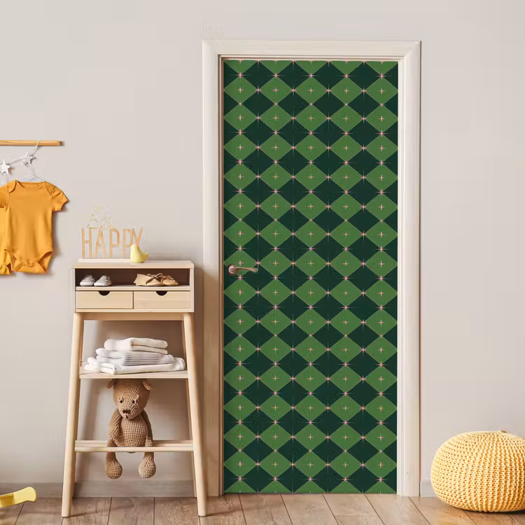Deursticker - Ster - Groen - Roze - Kerst — 6