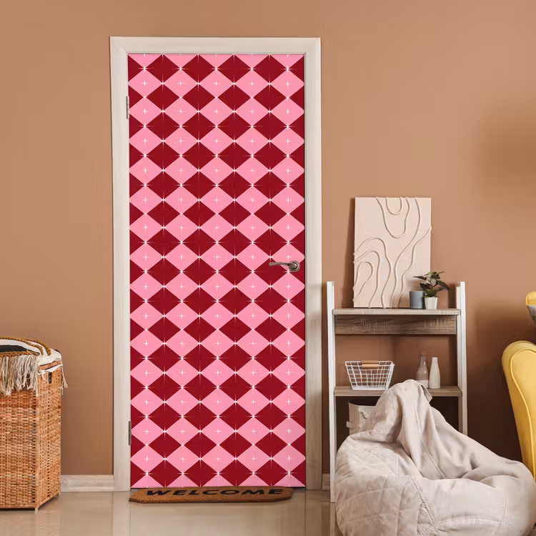 Deursticker - Ster - Rood - Roze - Kerst — 2