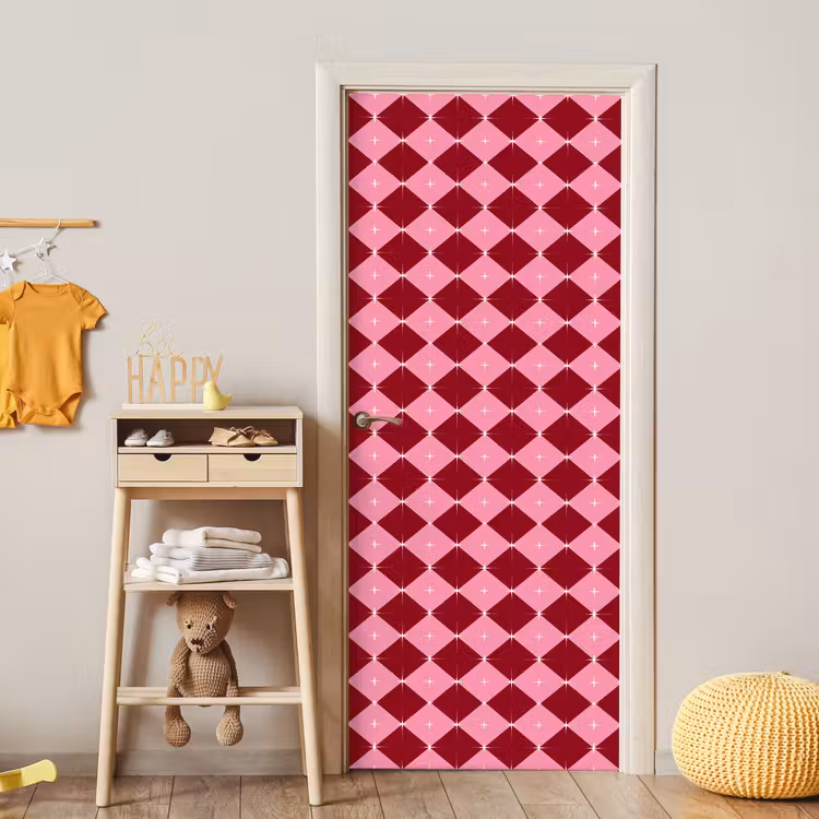 Deursticker - Ster - Rood - Roze - Kerst — 6