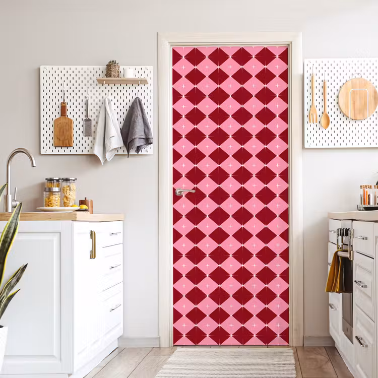 Deursticker - Ster - Rood - Roze - Kerst — 7